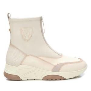 NEW XTI women's carmela leather casual booties in ice